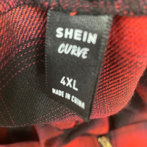 🎈4 for $40🎈SHEIN Plus Red & Black Plaid Zip Up Front Skirt Size 4X - Picture 7 of 7